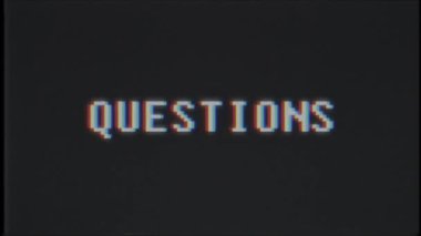 Retro video oyunu soru metin bilgisayar tv arıza parazit gürültü ekran animasyon sorunsuz döngü yeni kalite evrensel vintage hareket dinamik animasyonlu arka plan renkli neşeli video m kelime