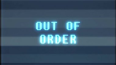 Retro videogame bozuk word metin bilgisayar tv arıza parazit gürültü ekran animasyon sorunsuz döngü yeni kalite evrensel vintage hareket dinamik animasyonlu arka plan renkli neşeli video m