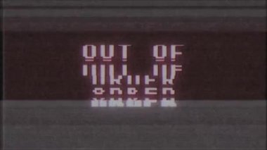 Retro videogame bozuk word metin bilgisayar tv arıza parazit gürültü ekran animasyon sorunsuz döngü yeni kalite evrensel vintage hareket dinamik animasyonlu arka plan renkli neşeli video m