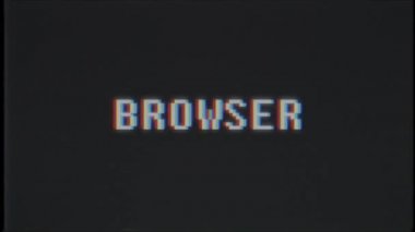 Retro video oyunu tarayıcı kelime metin bilgisayar tv arıza parazit gürültü ekran animasyon sorunsuz döngü yeni kalite evrensel vintage hareket dinamik animasyonlu arka plan renkli neşeli video m