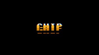 Retro videogame çip kelime metin bilgisayar tv arıza parazit gürültü ekran animasyon sorunsuz döngü yeni kalite evrensel vintage hareket dinamik animasyonlu arka plan renkli neşeli video m