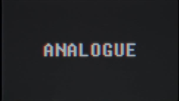 rétro jeu vidéo ANALOGUE mot texte ordinateur tv glitch interférence bruit écran animation boucle transparente Nouvelle qualité universel vintage mouvement dynamique animé fond coloré joyeux vidéo m 