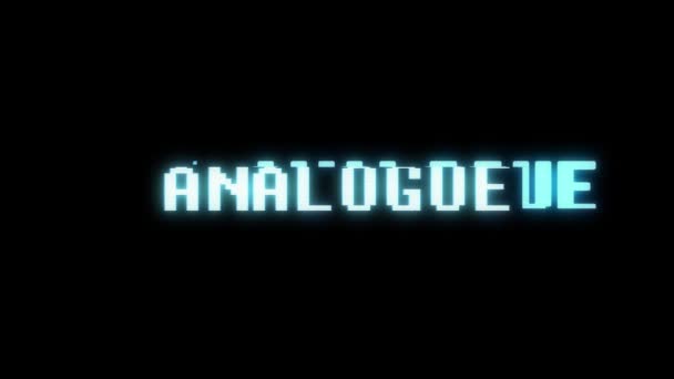 Retro videojuego ANÁLOGO palabra texto ordenador tv glitch interferencia ruido pantalla animación lazo sin costuras nueva calidad universal vintage movimiento dinámico animado fondo colorido alegre vídeo m — Vídeos de Stock