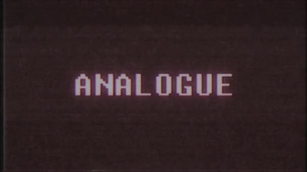 rétro jeu vidéo ANALOGUE mot texte ordinateur tv glitch interférence bruit écran animation boucle transparente Nouvelle qualité universel vintage mouvement dynamique animé fond coloré joyeux vidéo m 