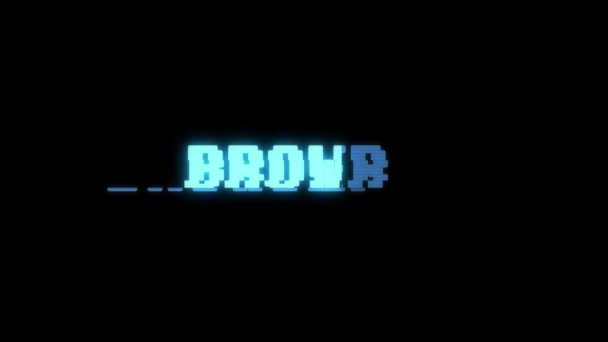 Retro videogame BROWSER word text computer tv glitch interference noise screen animation seamless loop New quality universal vintage motion dynamic animated background colorful joyful video m — Stock Video