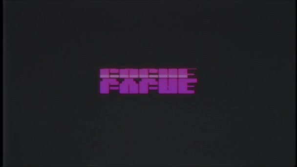 rétro jeu vidéo CACHE mot texte ordinateur tv glitch interférence bruit écran animation boucle transparente Nouvelle qualité universelle vintage mouvement dynamique animé fond coloré joyeux vidéo m 