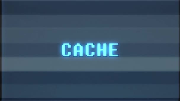 rétro jeu vidéo CACHE mot texte ordinateur tv glitch interférence bruit écran animation boucle transparente Nouvelle qualité universelle vintage mouvement dynamique animé fond coloré joyeux vidéo m 