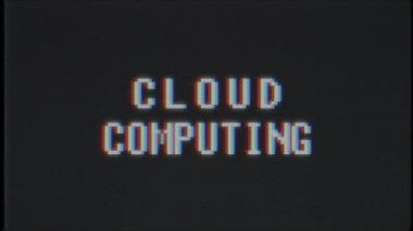 Retro video oyunu kelime metin bilgisayar tv arıza müdahale Cloud Computing gürültü ekran animasyon sorunsuz döngü yeni kalite evrensel vintage hareket dinamik animasyonlu arka plan renkli neşeli video m