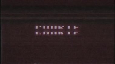 Retro videogame çerez kelime metin bilgisayar tv arıza parazit gürültü ekran animasyon sorunsuz döngü yeni kalite evrensel vintage hareket dinamik animasyonlu arka plan renkli neşeli video m
