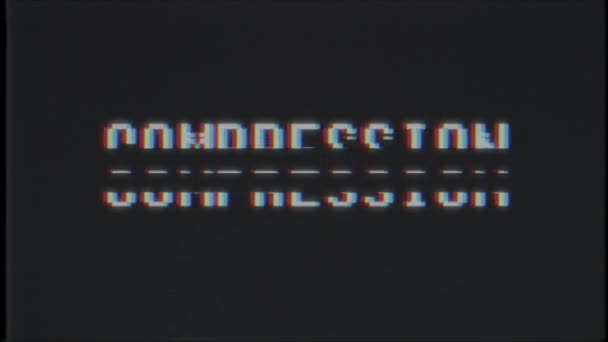 Retro videogame COMPRESSÃO palavra texto computador tv falha interferência ruído tela animação sem costura loop Nova qualidade universal vintage movimento dinâmico animado fundo colorido alegre vídeo m — Vídeo de Stock