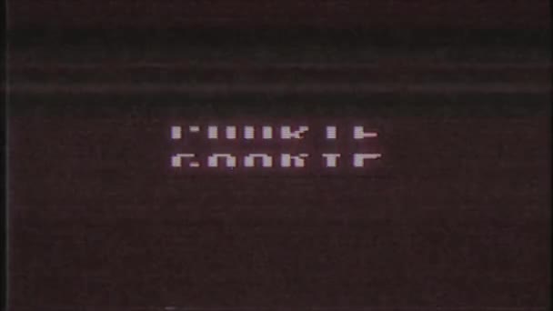 rétro jeu vidéo COOKIE mot texte ordinateur tv glitch interférence bruit écran animation boucle transparente Nouvelle qualité universel vintage mouvement dynamique animé fond coloré joyeux vidéo m 