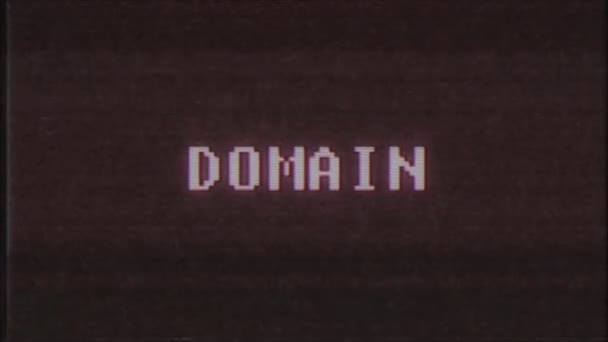rétro jeu vidéo DOMAINE mot texte ordinateur tv glitch interférence bruit écran animation boucle transparente Nouvelle qualité universel vintage mouvement dynamique animé fond coloré joyeux vidéo m 