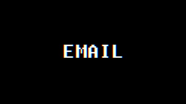 Retro videojuego EMAIL palabra texto ordenador tv glitch interferencia ruido pantalla animación lazo sin costuras nueva calidad universal vintage movimiento dinámico animado fondo colorido alegre vídeo m — Vídeos de Stock