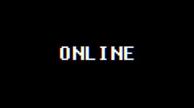 Retro video oyunu Online word metin bilgisayar tv arıza parazit gürültü ekran animasyon sorunsuz döngü yeni kalite evrensel vintage hareket dinamik animasyonlu arka plan renkli neşeli video m
