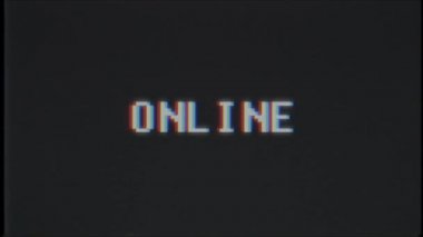 Retro video oyunu Online word metin bilgisayar tv arıza parazit gürültü ekran animasyon sorunsuz döngü yeni kalite evrensel vintage hareket dinamik animasyonlu arka plan renkli neşeli video m