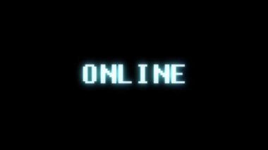 Retro video oyunu Online word metin bilgisayar tv arıza parazit gürültü ekran animasyon sorunsuz döngü yeni kalite evrensel vintage hareket dinamik animasyonlu arka plan renkli neşeli video m