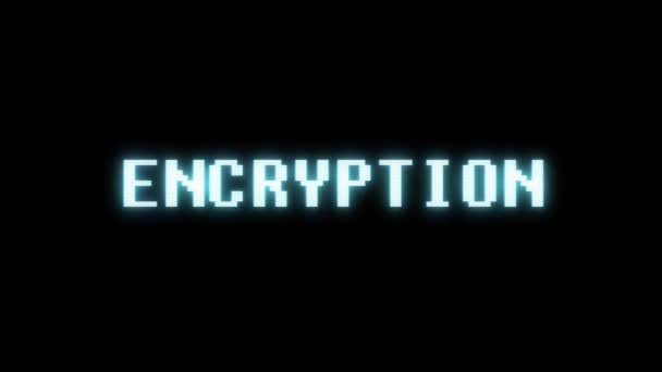 Retro videojuego ENCRYPTION palabra texto ordenador tv glitch interferencia ruido pantalla animación lazo sin costuras Nueva calidad universal vintage movimiento dinámico animado fondo colorido alegre vídeo m — Vídeos de Stock