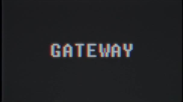 rétro jeu vidéo GATEWAY mot texte ordinateur tv glitch interférence bruit écran animation boucle transparente Nouvelle qualité universel vintage mouvement dynamique animé fond coloré joyeux vidéo m 