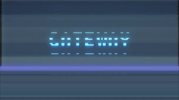 Retro videoherní Gateway slovo text počítač tv závada rušení hluku obrazovku animace bezešvé smyčka nový kvalitní univerzální vintage pohybu dynamický animovaný pozadí barevné radostné video m — Stock video