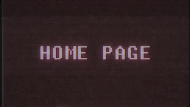 rétro jeu vidéo ACCUEIL PAGE mot texte ordinateur tv glitch interférence bruit écran animation boucle transparente Nouvelle qualité universel vintage mouvement dynamique animé fond coloré joyeux vidéo m 