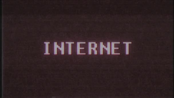 rétro jeu vidéo INTERNET mot texte ordinateur tv glitch interférence bruit écran animation boucle transparente Nouvelle qualité universel vintage mouvement dynamique animé fond coloré joyeux vidéo m 