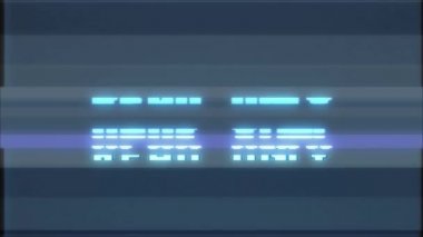 Retro videogame salt okunur kelime metin bilgisayar tv arıza parazit gürültü ekran animasyon sorunsuz döngü yeni kalite evrensel vintage hareket dinamik animasyonlu arka plan renkli neşeli video m