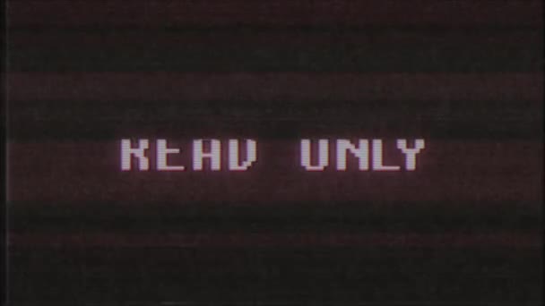 rétro jeu vidéo LIRE SEULEMENT texte ordinateur tv glitch interférence bruit écran animation boucle transparente Nouvelle qualité universel vintage mouvement dynamique animé fond coloré joyeux vidéo m 