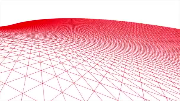 Ретро киберпространство сетки чистой полигональной wireframe ландшафт бесшовный цикл рисования движения графики анимации фон новое качество винтажный стиль прохладно красивый 4k видео кадры — стоковое видео