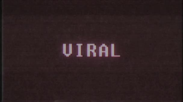 rétro jeu vidéo VIRAL mot texte ordinateur tv glitch interférence bruit écran animation boucle transparente Nouvelle qualité universel vintage mouvement dynamique animé fond coloré joyeux vidéo m 