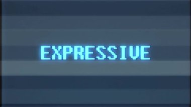 Retro video oyunu ifade kelime metin bilgisayar tv arıza parazit gürültü ekran animasyon sorunsuz döngü yeni kalite evrensel vintage hareket dinamik animasyonlu arka plan renkli neşeli video m