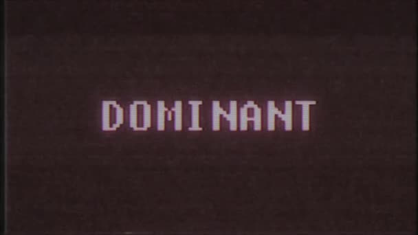 rétro jeu vidéo DOMINANT mot texte ordinateur tv glitch interférence bruit écran animation boucle transparente Nouvelle qualité universel vintage mouvement dynamique animé fond coloré joyeux vidéo m 