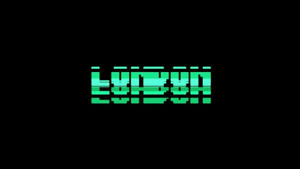 Retro videogame london wort text computer tv glitch störung rauschen bildschirm animation nahtlose schleife neue qualität universal vintage motion dynamisch animierter hintergrund bunt freudig video m — Stockvideo