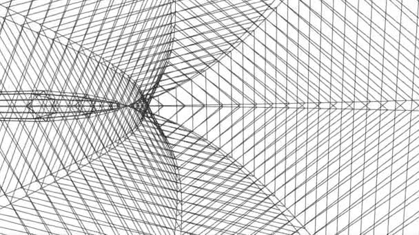 Grid net spider web tunnel abstract drawing polygonal motion graphics seamless loop animation background new quality retro vintage style cool nice beautiful 4k video footage — Stock Video