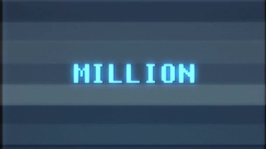 Retro videogame milyon kelime metin bilgisayar tv arıza parazit gürültü ekran animasyon sorunsuz döngü yeni kalite evrensel vintage hareket dinamik animasyonlu arka plan renkli neşeli video m