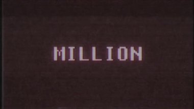 Retro videogame milyon kelime metin bilgisayar tv arıza parazit gürültü ekran animasyon sorunsuz döngü yeni kalite evrensel vintage hareket dinamik animasyonlu arka plan renkli neşeli video m