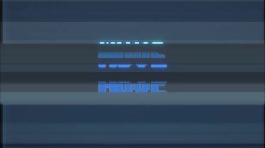 Retro video oyunu hareket word metin bilgisayar tv arıza parazit gürültü ekran animasyon sorunsuz döngü yeni kalite evrensel vintage hareket dinamik animasyonlu arka plan renkli neşeli video m