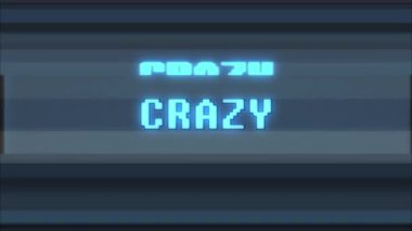 Retro video oyunu çılgın kelime metin bilgisayar tv arıza parazit gürültü ekran animasyon sorunsuz döngü yeni kalite evrensel vintage hareket dinamik animasyonlu arka plan renkli neşeli video m