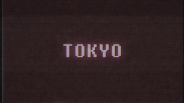 rétro jeu vidéo NOKYO mot texte ordinateur tv glitch interférence bruit écran animation boucle transparente Nouvelle qualité universel vintage mouvement dynamique animé fond coloré joyeux vidéo m 