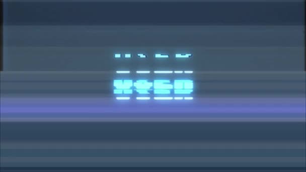 Ретро-видеоигра USER текстовый компьютер телевизор скольжение помех шумовой экран анимация безseamless loop Новое качество универсальное винтажное движение динамический анимационный фон красочное веселое видео м — стоковое видео