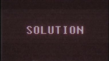 Retro video oyunu çözüm word metin bilgisayar tv arıza parazit gürültü ekran animasyon sorunsuz döngü yeni kalite evrensel vintage hareket dinamik animasyonlu arka plan renkli neşeli video m