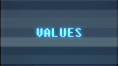 Retro videogame değerleri word metin bilgisayar tv arıza parazit gürültü ekran animasyon sorunsuz döngü yeni kalite evrensel vintage hareket dinamik animasyonlu arka plan renkli neşeli video m