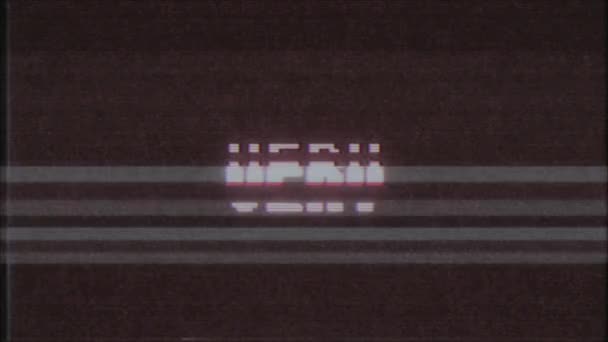 rétro jeu vidéo TRÈS mot texte ordinateur tv glitch interférence bruit écran animation boucle transparente Nouvelle qualité universel vintage mouvement dynamique animé fond coloré joyeux vidéo m 