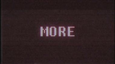 Retro video oyunu daha fazla kelime metin bilgisayar tv arıza parazit gürültü ekran animasyon sorunsuz döngü yeni kalite evrensel vintage hareket dinamik animasyonlu arka plan renkli neşeli video m