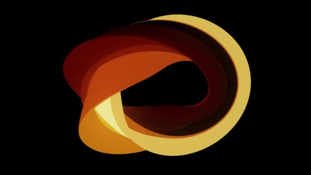 Colores suaves plano 3D curvado fuego donut caramelo lazo sin costura forma abstracta animación fondo nueva calidad movimiento universal dinámico animado colorido alegre video metraje — Vídeo de stock