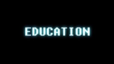 Retro video oyunu eğitim kelime metin bilgisayar tv arıza parazit gürültü ekran animasyon sorunsuz döngü yeni kalite evrensel vintage hareket dinamik animasyonlu arka plan renkli neşeli video m