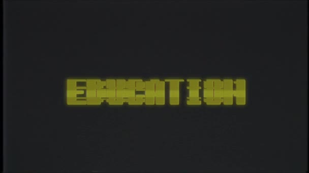 Ρετρό videogame εκπαίδευση λέξη κείμενο υπολογιστή tv glitch παρεμβολές θορύβου οθόνη animation αδιάλειπτη βρόχο νέα ποιότητα Οικουμενική κίνηση vintage δυναμική κινούμενο φόντο πολύχρωμο χαρούμενη βίντεο m — Αρχείο Βίντεο