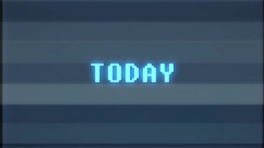 Retro video oyunu bugün kelime metin bilgisayar tv arıza parazit gürültü ekran animasyon sorunsuz döngü yeni kalite evrensel vintage hareket dinamik animasyonlu arka plan renkli neşeli video m