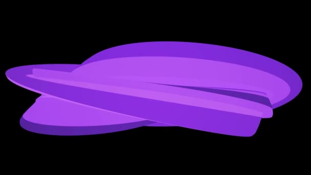 Cores suaves plana 3D curvo roxo doce sem costura loop abstrato forma animação fundo nova qualidade universal movimento dinâmico animado colorido alegre vídeo footage — Vídeo de Stock