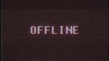 Retro videogame çevrimdışı kelime metin bilgisayar tv arıza parazit gürültü ekran animasyon sorunsuz döngü yeni kalite evrensel vintage hareket dinamik animasyonlu arka plan renkli neşeli video m