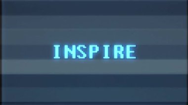 Retro video oyunu esin kelime metin bilgisayar tv arıza parazit gürültü ekran animasyon sorunsuz döngü yeni kalite evrensel vintage hareket dinamik animasyonlu arka plan renkli neşeli video m